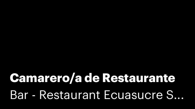 Camarero/a de Restaurante