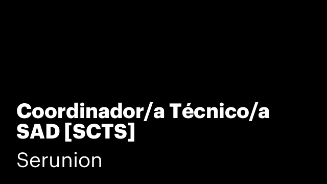 Coordinador/a Técnico/a SAD [SCTS]