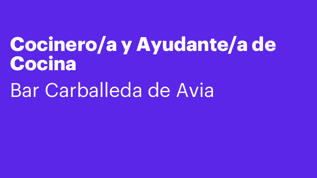 Cocinero/a y Ayudante/a de Cocina
