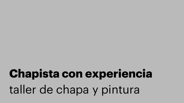 Chapista con experiencia