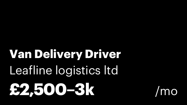 Van Delivery Driver
