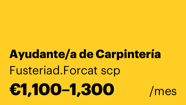 Ayudante/a de Carpintería