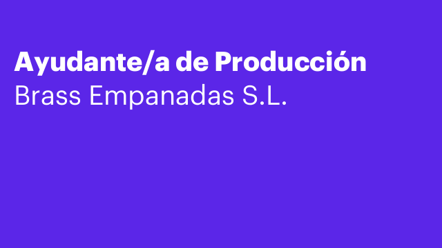 Ayudante/a de Producción