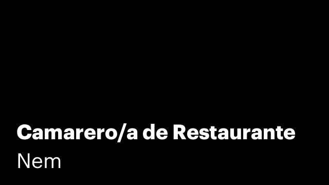 Camarero/a de Restaurante