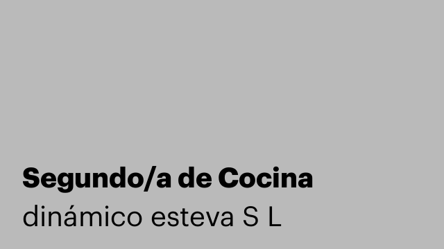 Segundo/a de Cocina