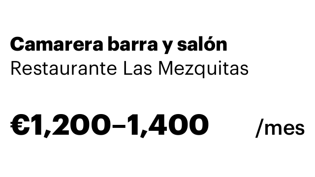 Camarera barra y salón