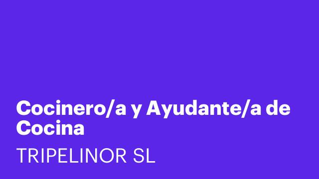 Cocinero/a y Ayudante/a de Cocina