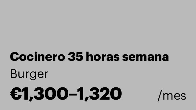 Cocinero 35 horas semana