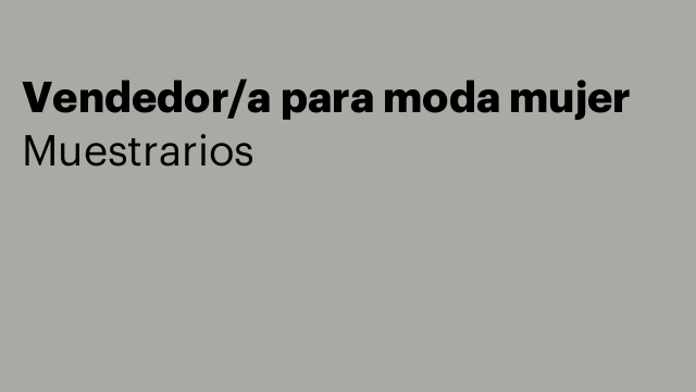 Vendedor/a para moda mujer