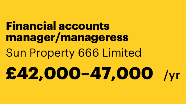 Financial accounts manager/manageress