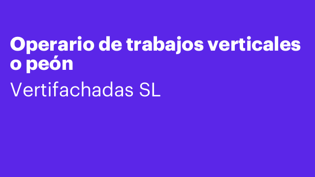 Operario de trabajos verticales o peón