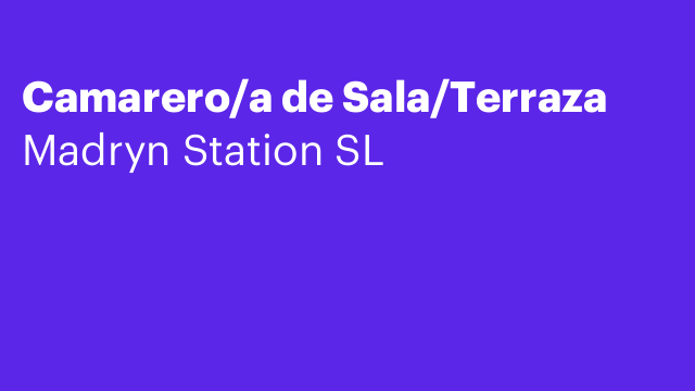 Camarero/a de Sala/Terraza