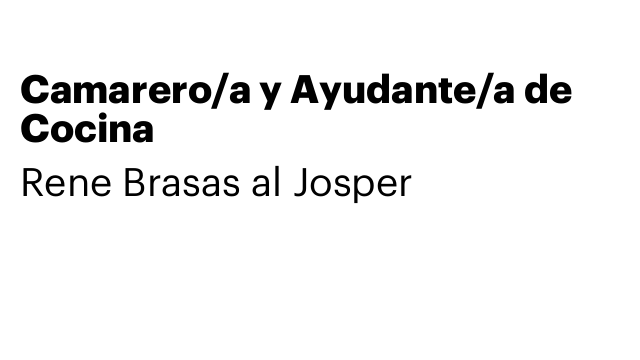 Camarero/a y Ayudante/a de Cocina