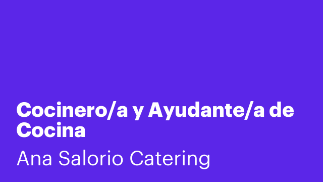Cocinero/a y Ayudante/a de Cocina