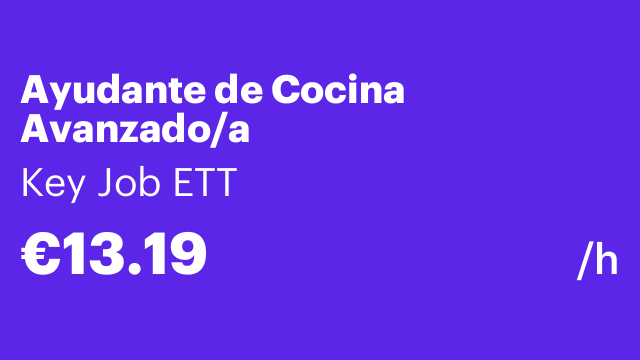 Ayudante de Cocina Avanzado/a