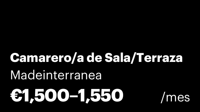 Camarero/a de Sala/Terraza