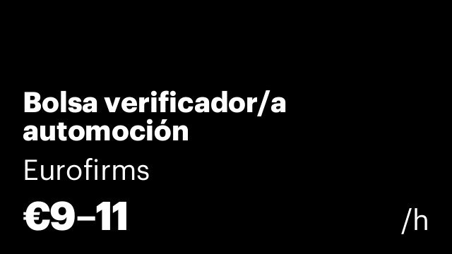 Bolsa verificador/a automoción