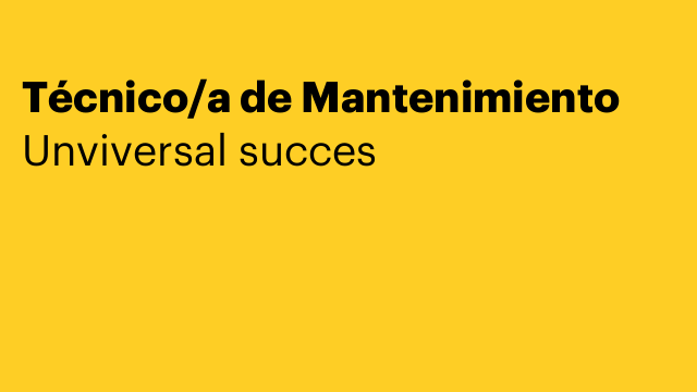 Técnico/a de Mantenimiento