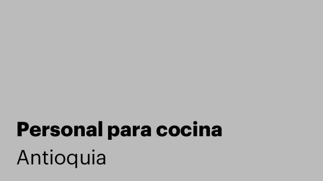 Personal para cocina