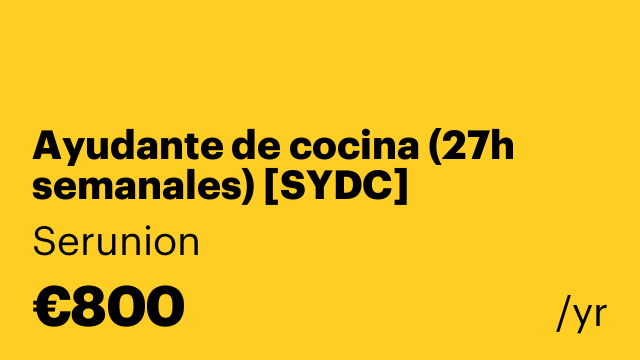 Ayudante de cocina (27h semanales) [SYDC]