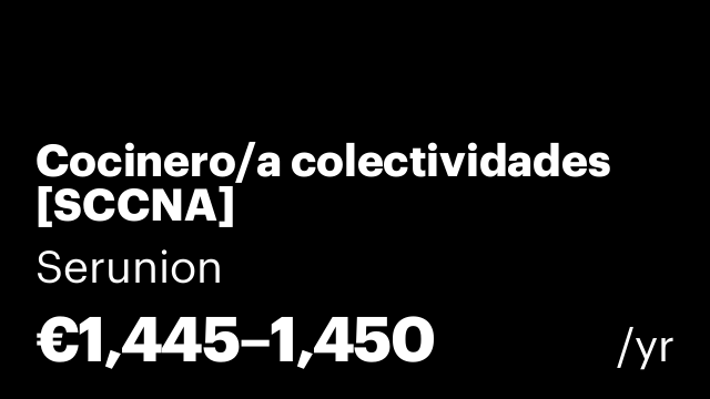 Cocinero/a colectividades [SCCNA]