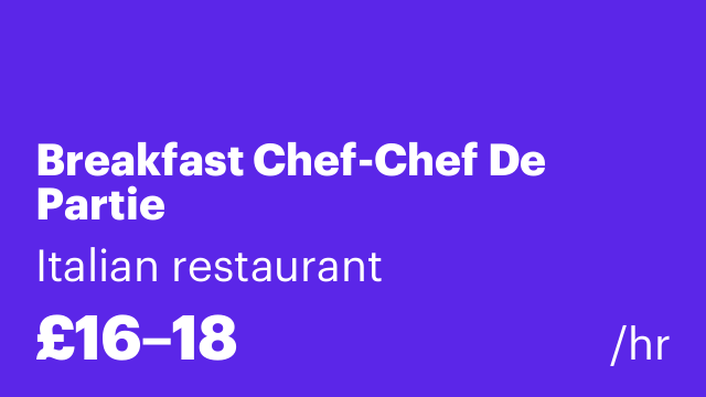 Breakfast Chef-Chef De Partie