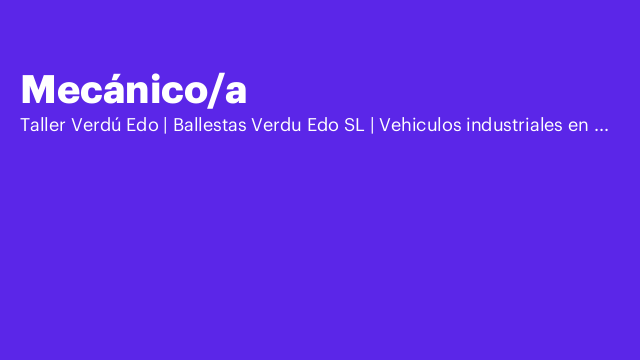 Mecánico/a