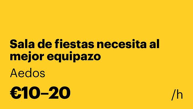 Sala de fiestas necesita al mejor equipazo