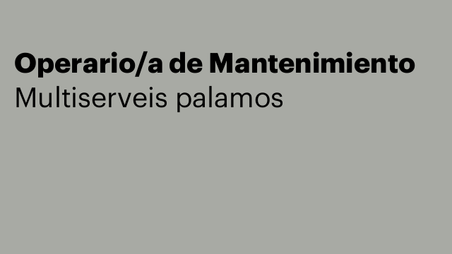 Operario/a de Mantenimiento
