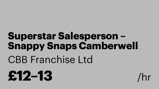 Superstar Salesperson – Snappy Snaps Camberwell