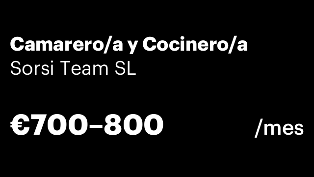 Camarero/a y Cocinero/a