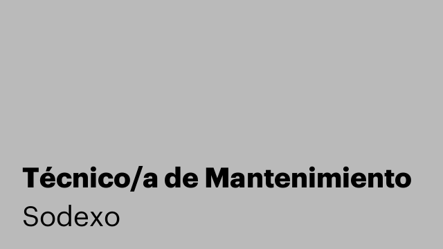 Técnico/a de Mantenimiento