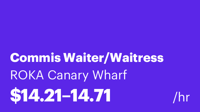 Commis Waiter/Waitress
