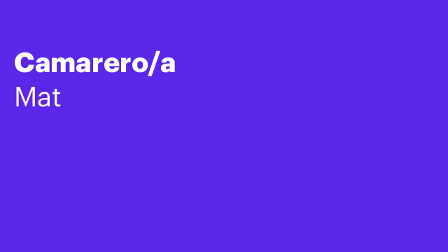 Camarero/a