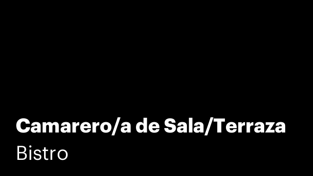 Camarero/a de Sala/Terraza