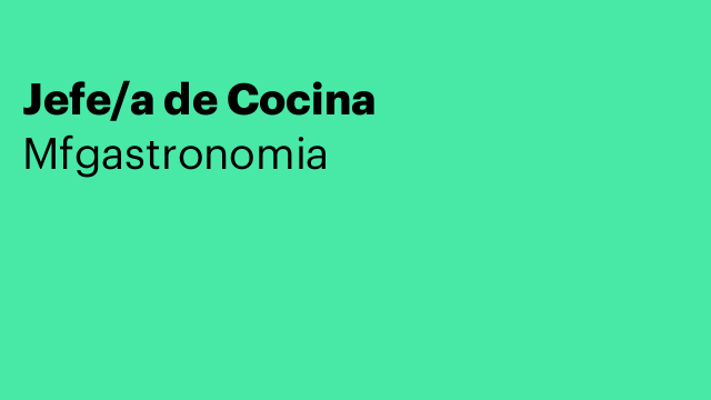Jefe/a de Cocina