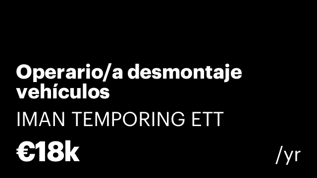 Operario/a desmontaje vehículos
