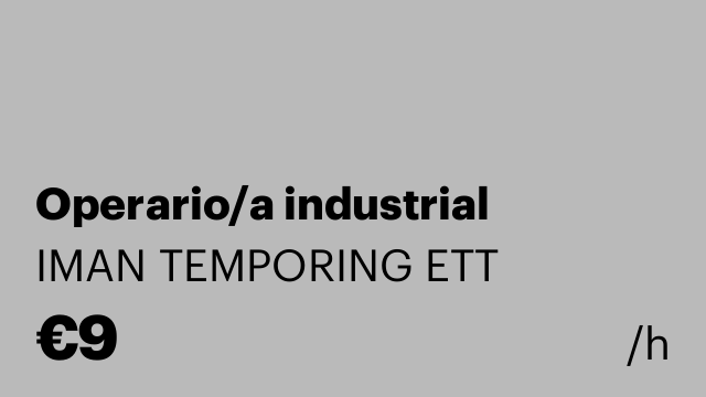 Operario/a industrial