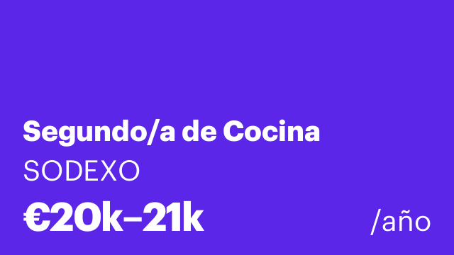 Segundo/a de Cocina