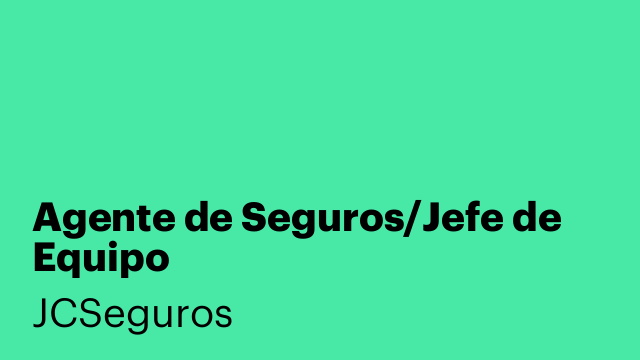 Agente de Seguros/Jefe de Equipo