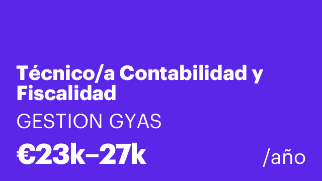 Técnico/a Contabilidad y Fiscalidad