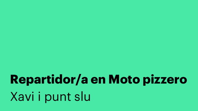 Repartidor/a en Moto pizzero