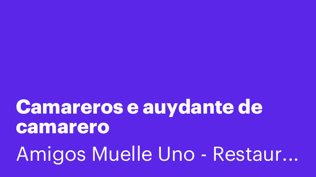 Camareros e auydante de camarero