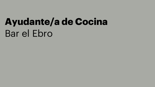 Ayudante/a de Cocina
