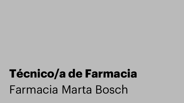 Técnico/a de Farmacia