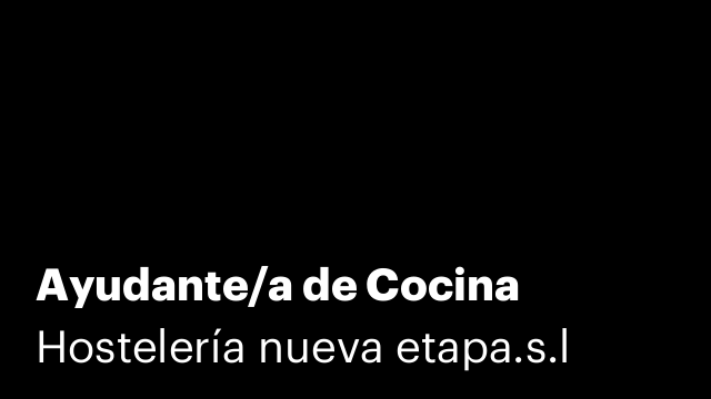 Ayudante/a de Cocina