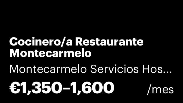 Cocinero/a Restaurante Montecarmelo