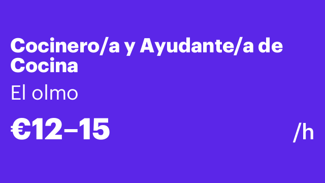 Cocinero/a y Ayudante/a de Cocina