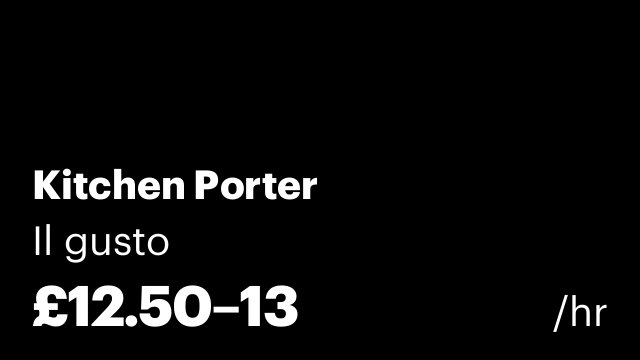 Kitchen Porter