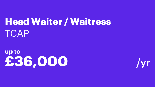 Head Waiter / Waitress